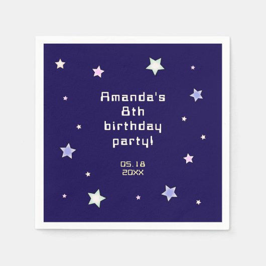 Schattigee Retro Arcade Game Kids Verjaardag Papie Servet (Voorkant)