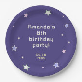 Schattigee Retro Arcade Game Kids Verjaardag Papieren Bordje (Voorkant)