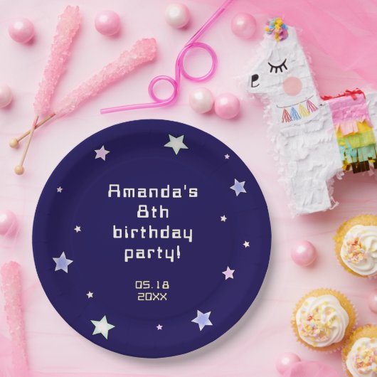 Schattigee Retro Arcade Game Kids Verjaardag Papieren Bordje (Feest)