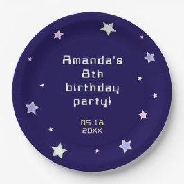 Schattigee Retro Arcade Game Kids Verjaardag Papieren Bordje