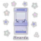 Schattigee Retro Arcade Game Kids Verjaardag Sticker (Voorkant)