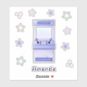 Schattigee Retro Arcade Game Kids Verjaardag Sticker (Vel)