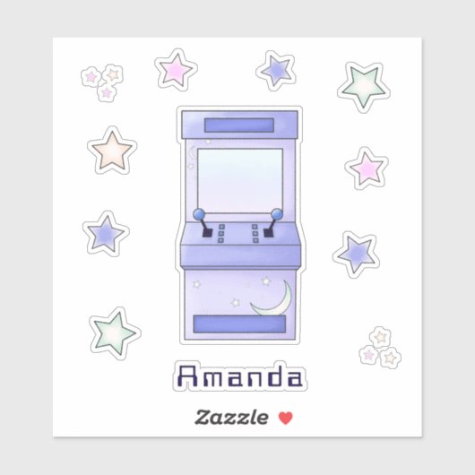 Schattigee Retro Arcade Game Kids Verjaardag Sticker (Vel)