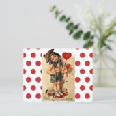 Schattigee Retro Artiest Meisje  Kunst Feestdagenkaart (Staand voorkant)