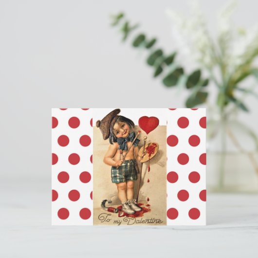 Schattigee Retro Artiest Meisje  Kunst Feestdagenkaart (Staand voorkant)