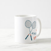 Schattigee Retro Badminton Birdie Racquet CUSTOM N Koffiemok (Voorkant rechts)