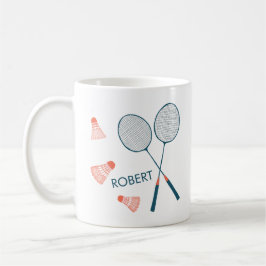 Schattigee Retro Badminton Birdie Racquet CUSTOM N Koffiemok
