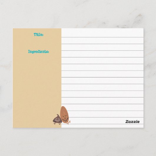 Schattigee retro baking ingrediënten receptenkaart briefkaart (Achterkant)