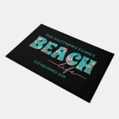 Schattigee Retro Beach Life Aangepaste naam Deurmat (Schuin)