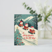 Schattigee Retro Beren Kerst Feestdagenkaart (Staand voorkant)