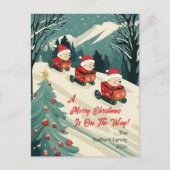 Schattigee Retro Beren Kerst Feestdagenkaart (Voorkant)