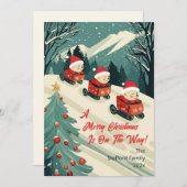 Schattigee Retro Beren Kerst Feestdagenkaart (Voorkant / Achterkant)