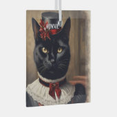 Schattigee Retro Black Cat Christmas Glas Ornament (Voorkant Rechts)