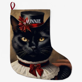 Schattigee Retro Black Cat Christmas Grote Kerstsok