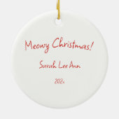 Schattigee Retro Black Cat Christmas Keramisch Ornament (Achterkant)