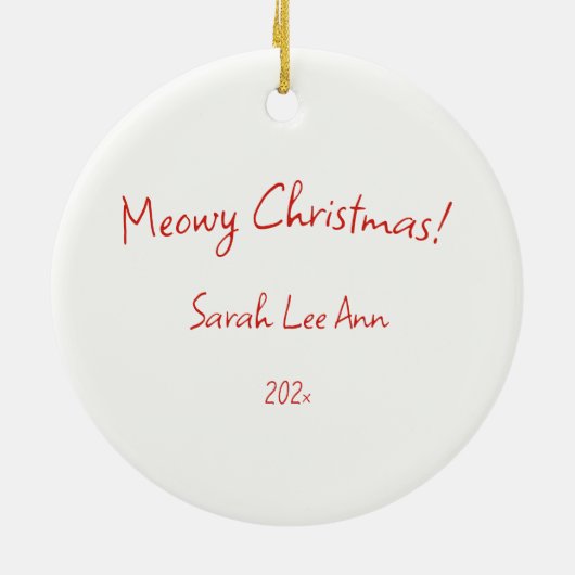 Schattigee Retro Black Cat Christmas Keramisch Ornament (Achterkant)