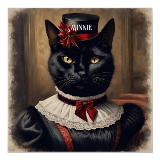 Schattigee Retro Black Cat Christmas Perfect Poster (Voorkant)