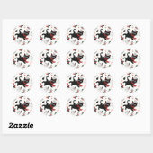 Schattigee Retro Black Cat Christmas Ronde Sticker (Vel)