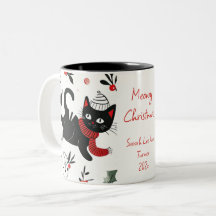 Schattigee Retro Black Cat Christmas