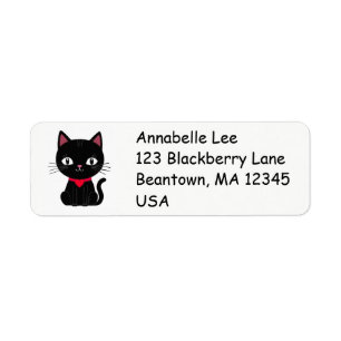 Schattigee Retro Black Cat Label