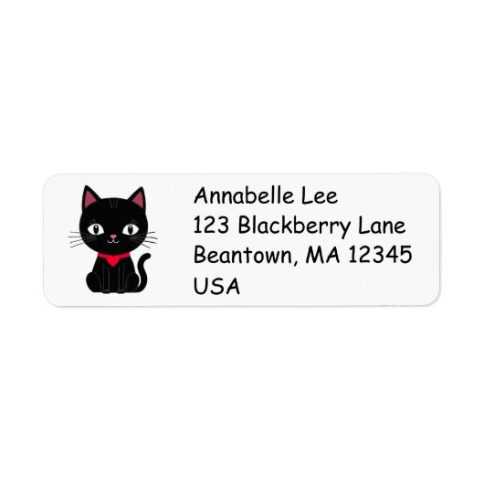 Schattigee Retro Black Cat Label (Voorkant)