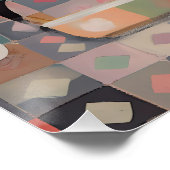 Schattigee Retro Black Cats in de badkamer roze bl Perfect Poster (Hoek)