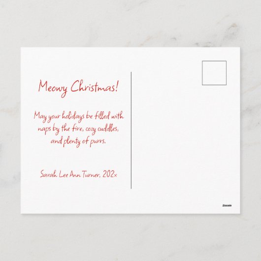 Schattigee Retro Black Cats Kerst Briefkaart (Achterkant)