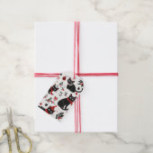Schattigee Retro Black Cats Kerst Cadeaulabel (Met Touw)