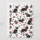 Schattigee Retro Black Cats Kerst Flat Vakantie Ka Feestdagenkaart (Voorkant)