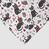 Schattigee Retro Black Cats Kerst Tissuepapier (Detail)