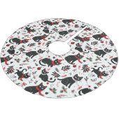 Schattigee Retro Black Cats Kerstboomrok Kerstboom Rok (Gekanteld)