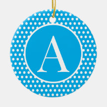 Schattigee Retro Blauw initiaal letter Polka Dots