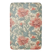 Schattigee retro bloem Roze Blauw patroon Kleurrij Badmat (Voorkant Verticaal)