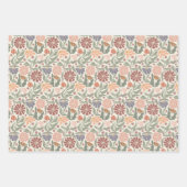 Schattigee retro bloemen inpakpapier vellen (Voorkant)