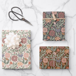 Schattigee retro bloemen inpakpapier vellen