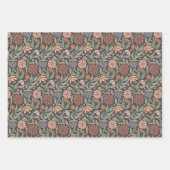 Schattigee  retro bloemen inpakpapier vellen (Voorkant 3)