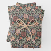 Schattigee  retro bloemen inpakpapier vellen (In situ)