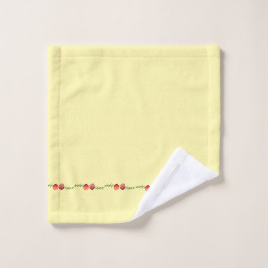Schattigee retro bloemen Lichte mosterd achtergron Bad Handdoek (Wasdoekje)