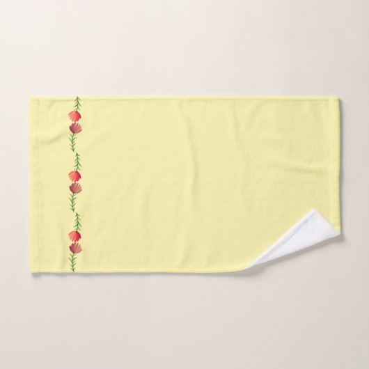 Schattigee retro bloemen Lichte mosterd achtergron Bad Handdoek (Handdoek)