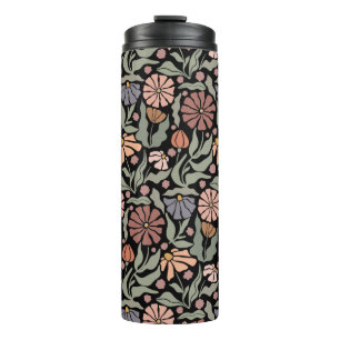Schattigee  Retro Bloemen Thermische Tumbler Thermosbeker