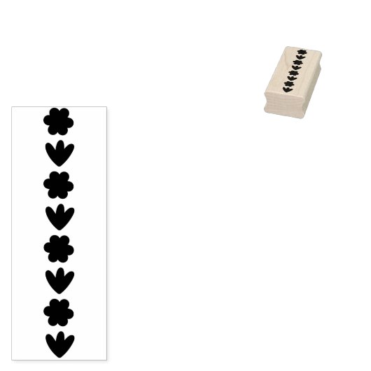 Schattigee retro bloemensilhouetten rubberstempel (Gestempeld)