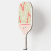 Schattigee Retro Blush Roze Monogrammed Initialen Pickleball Paddle (Links)