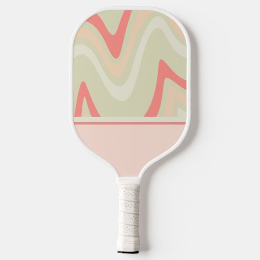 Schattigee Retro Blush Roze Monogrammed Initialen Pickleball Paddle (Achterkant)