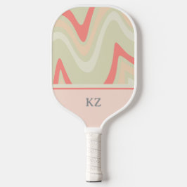 Schattigee Retro Blush Roze Monogrammed Initialen Pickleball Paddle