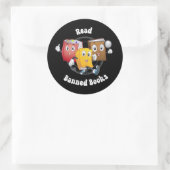 Schattigee retro boeken - Lees verboden boeken Ronde Sticker (Tas)