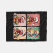 Schattigee Retro Boho Chickens Kerstlicht Grappig Fleece Deken (Voorkant (Horizontaal))