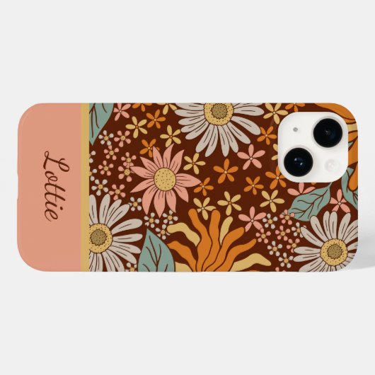 Schattigee Retro Boho Floral Girly Case-Mate iPhone Case (Achterkant (horizontaal))