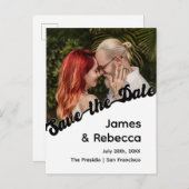 Schattigee retro boho minimalistische eigenzinnige aankondigingskaart (Voorkant / Achterkant)