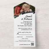 Schattigee retro boho minimalistische eigenzinnige all in one uitnodiging (Binnen)