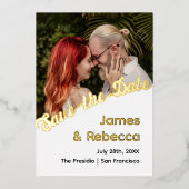 Schattigee retro boho minimalistische eigenzinnige folie uitnodiging (Voorkant)